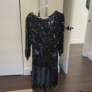 Lillie Rubin Black Sequin Gown